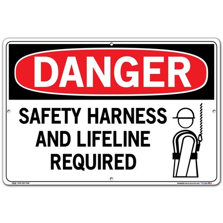 Vestil Sign, Danger, 18.5x12.5", Polystyrene, .040, SI-D-55-D-PS-040 SI-D-55-D-PS-040